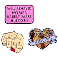 Miniatyrbillede 1 af 5: 3x Emaljestifter - Feminisme Multicolor