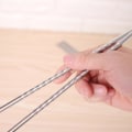 Miniatyrbillede 5 af 7: Lange spisepinde / chopsticks i rustfrit stål - 38 cm Silver