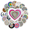 Pikkukuva 8 / 9: Tarrat - psykedeeliset kuviot - 50 kpl Multicolor