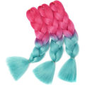 Pikkukuva 4 / 5: Synteettiset hiukset - turkoosi/vaaleanpunainen - 61 cm Multicolor