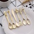 Miniatyrbillede 3 af 5: Dessertskeer og Dessertgaffel, 6 stk - Guld Gold