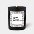 Miniatyrbild 3 av 3: Handgjort unikt doftljus, text Merry F*cking Christmas, Jul