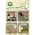 Miniatyrbild 1 av 5: Glasunderlägg retro 4-pack - Vin - Julklapp Present