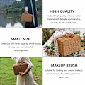 Miniatyrbillede 4 af 5: Picnic Kurv med Liner Flet Kurv Opbevaring Vintage Flet Håndtaske Rustik Picnic Kurv Makeup Opbevaringsboks til Camping