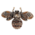 Miniatyrbild 1 av 5: Smycke Retro Bi-formad Legering Attractiv Dekorativ Rhinestone Nål Ornament för Kappa Kostym (BRUN)