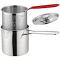 Pikkukuva 2 / 2: 1 Set Ruostumattomasta Teräksestä Valmistettu Friteeraussetti Metalli Friteerauskattila Ja Korit Syvä Friteerauskattila Friteerauskori Keittiölle 13x12c 13x12cm
