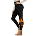 Miniatyrbild 1 av 5: Leggings för Kvinnor - Högmidjade Vinter Yoga Byxor Magkontroll Mjuk Termisk Varma för Vandring Träning black L
