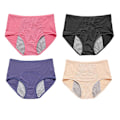 Pikkukuva 1 / 5: 4 kpl Mukavat Fysiologiset Alusvaatteet Hengittävät Kuukautisvaatteet Naisille Sekalaiset Värit Assorted Color XXXL