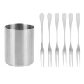 Miniatyrbilde 1 av 3: 1 Sett Rustfritt Stål Brødkniver Dessertgafler Fruktgafler Oppbevaringsholder Sølv 6.5X5X5CM Silver 6.5X5X5CM