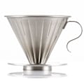 Miniatyrbillede 2 af 2: Rustfrit Stål Kaffe Drypper Kegle Kaffe Drypfilter Kop Permanent Hæld Over Kaffe Maskine Med Sep Silver 7.5*9.6cm