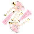 Pikkukuva 2 / 2: 1 Pari Tassel-Hiuspinnejä Antiikki Sivuklipsit Japanilainen Tyyli Kukka Fan Hiusklipsit Vaaleanpunainen 9x5cm Pink 9x5cm
