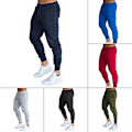 Miniatyrbild 2 av 5: Män Slim Fit Solid Färgade Byxor Joggingbyxor Snörning Casual SportM M