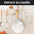 Miniatyrbilde 5 av 5: Pizzaform i rustfritt stål Pizzafat med trehåndtak Rund