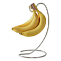 Pikkukuva 1 / 5: Banaaniteline pyöreällä jalalla, banaanikoukku, hedelmien säilytys, banaanit, viinirypäleet, kromattua rautaa, hopea