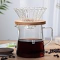 Miniatyrbillede 3 af 5: RYI_Glaskande til kaffe med låg, isoleret glaskande, transparent isoleret kaffekande til juice, te, kaffe og vand (500 ml) Transparent 500 ml