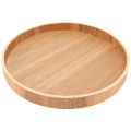 Miniatyrbilde 2 av 3: 1 stk Rund Fruktbrett Solid Trekoppbrett Tebrett Snacksbrett (Loggfarge) Loggfarge 21X21CM Log Color 21X21CM