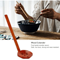 Miniatyrbillede 3 af 5: Træsi Colander Ske Spisebestik med Langt Håndtag Skildpadde Ryg Noodle Ske til Familiemiddag Catering