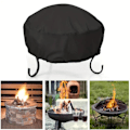 Miniatyrbillede 3 af 5: Sort Rund Ildstedsdæksel Polyester Støv- og Vandafvisende til Komfur Brazier Beskyttelse (48*18.9inch)