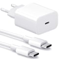 Miniatyrbilde 1 av 2: Lader for Samsung - Hurtiglader 25W USB-C - Adapter+Kabel 2m Hvit_RY