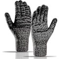 Miniatyrbild 1 av 5: Vinterstickade Vantar, Pekskärm Varma Vantar, Varma Heläckande Fleece Vantar Mörkgrå Dark Gray