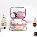 Miniatyrbillede 2 af 5: Transparent PVC Makeup Taske Bærbar Vandafvisende Toiletpose Kosmetikpose med Stor Kapacitet Lynlås [HK] Enkelt Lag Rose Pink