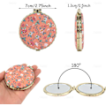 Miniatyrbillede 2 af 5: 4 Pak Retro Blomster Makeup Spejl Lille Lomme Pung Spejle Skønhed Håndholdt Foldbar Bærbar Rejse Spejl til Kvinder Piger Dame