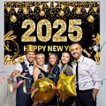Pikkukuva 2 / 5: Uudenvuoden Banneri 2025 Uuden Vuoden Juhliin 2025 | Hyvää Uutta Vuotta Tausta, Uudenvuoden Eve Party Tarvikkeet 2025
