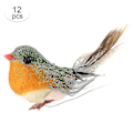Miniatyrbillede 1 af 4: Robin Fugl Dekoration Kunstig Fjer Håndværk Sød Juletræ
