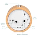 Miniatyrbild 3 av 5: Analog väckarklocka tyst utan tickande, valbara väckningsljud med volymkontroll, nattlampa och snooze, AA-batteridriven (Grön)