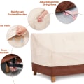 Miniatyrbild 4 av 5: Vattentäta Utomhusmöbelöverdrag för Soffa, Patiobänköverdrag för Utomhus, Tunga, Passar upp till 79B x 38D x 29H tum
