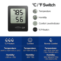 Miniatyrbild 5 av 5: Mini LCD Digital Display Inomhus Termometer Hygrometrar Tillbehör Lämpliga För Växthus, Vinkällare, Källare Svart Black