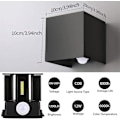Miniatyrbillede 2 af 5: 12w Vægmounted Lampe Med Bevægelsessensor Til Udendørs Indendørs, Justerbar Vinkel Led Vægmounted Lampe, Ip67 Vandafvisende Kold Hvid Vægmounted Lampe, Til Gang Have B