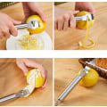 Miniatyrbillede 5 af 5: Rustfrit Stål Citron Rivjern Metal Skraber Multifunktionel Frugt Skræller Appelsin Skræller Køkkenredskab