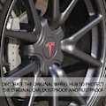 Miniatyrbild 3 av 5: 4 st Matt Svarta Röda Tesla Model 3 Navkapslar_ryy