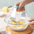 Miniatyrbillede 4 af 5: Dejblender i rustfrit stål, kageudstikker, kageudstikker og dejmixer med 4 blade, dejmoser, grå Gray