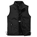 Miniatyrbillede 1 af 5: Mænds Udendørs Vest Mesh Åndbar Veste Fritids Sport Fiskevest XL Solid Sort solid  Black XL