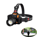 Miniatyrbillede 1 af 5: Hovedelygte med kraftig zoom, USB-opladelig, udendørs multifunktionel lommelygte, varmt lys, L9 Wick