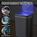 Miniatyrbild 1 av 2: RYI.Smart Induktionsstyrd Touch-Soptunna, Självförslutande Självbytande Sopsäck, Automatisk Locköppning Three-mode Black 16L