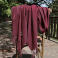 Miniatyrbillede 3 af 4: Sommer tørklæde - Oversized, lang, let linned strand slør - Vinrød Wine red
