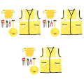 Miniatyrbilde 3 av 3: 3 stk. Barnas Ingeniørkostyme Rekvisitter Sett Cosplay Arbeidsdrakt For Fint Ball Party Sceneopptreden 3pcs M