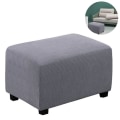 Miniatyrbillede 2 af 5: Afslappet Stretch Ottoman Betræk Foldbar Opbevaringskrak Møbelbeskytter Blød Rektangulær Betræk Med Elastisk Bund Lysegrå S Light Grey S