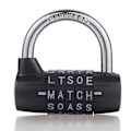 Miniatyrbillede 1 af 4: 5-bogstavs kombinationshængelås sort - Kombinationslåse - Cykellås Laptop Rygsæk - Perfekt til Escape Rooms (1 stk)