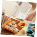 Miniatyrbillede 3 af 5: 4 stk. Snacktallerken Rejestallerken med Sauceglas Skåle Dumpling Serveringstallerkener Morgenmadstallerkener Rumdeler Tallerkener Dumpling