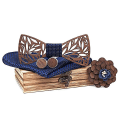 Miniatyrbilde 1 av 5: Klassisk Håndlaget Herre Tre Sløyfe Bowknot Tre Håndlaget Sløyfe Mansjettknapper Corsage Kvadratisk Sjalsett Blå Blue