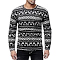 Miniatyrbild 2 av 5: Herrar Tryckta T-shirts Rund Hals Långärmad Slim Fit Pullover Toppar För Våren L