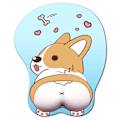 Miniatyrbild 1 av 4: RYI) En bit (blå corgi handledsstöd, ca 260*220*30mm) 3D Musmatta