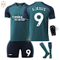 Miniatyrbillede 4 af 5: 23-24 Arsenal udebanetrøje fodboldsæt 7 Saka 8 Odegaard 9 Jesus 11 Martinelli trøje Uden sokker størrelse 8 Uden sokker størrelse 8 XS_RY