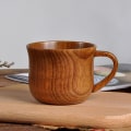 Miniatyrbillede 2 af 3: 2x Kops, Høj Kvalitet Naturlig Massiv Træ Te Kop, Vintage Håndlavet Rund Træ Te Kop Kaffe Kop