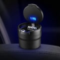 Miniatyrbilde 4 av 4: 2x Bærbar Askebeger Med LED-Lys Automatisk Koppbærer Askebeger Kompatibel Med Bil Røykløse Askebeger Biltilbehør