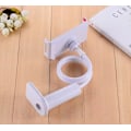 Miniatyrbillede 1 af 5: Universal justerbar 360 graders roterende mobiltelefon tablet stander doven sengekant skrivebordsstander bærbar fleksibel aluminiumslegering_xrzi White